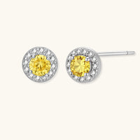 Sunburst Halo Stud Earrings by The Glambox Jewels Boutique featuring sparkling design with gold-tone finish