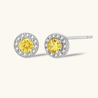 Sunburst Halo Stud Earrings by The Glambox Jewels Boutique, gold-tone jewelry with radiant sunburst and halo design.