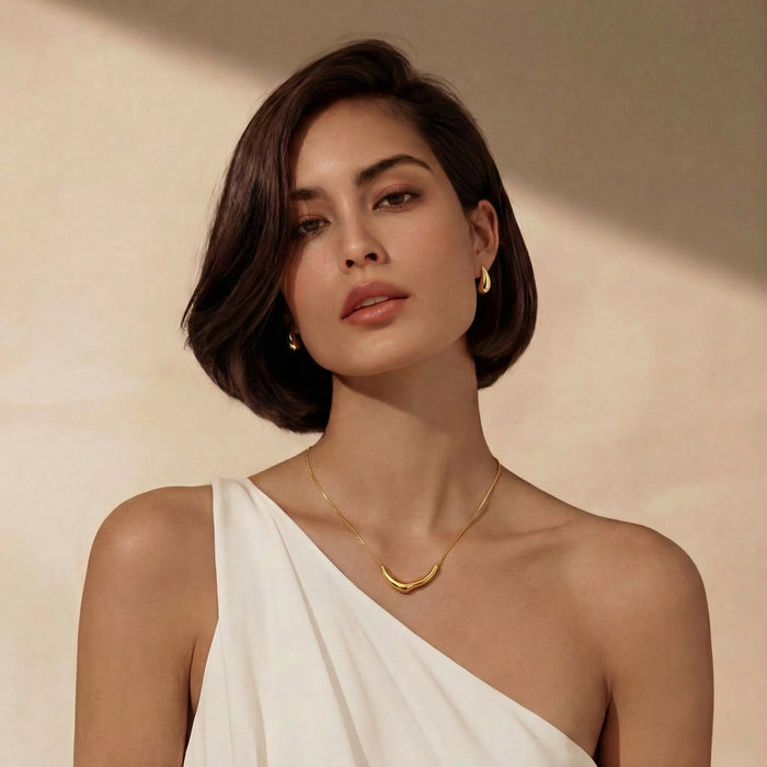 Golden Teardrop Studs - The GlamBox Jewels Boutique