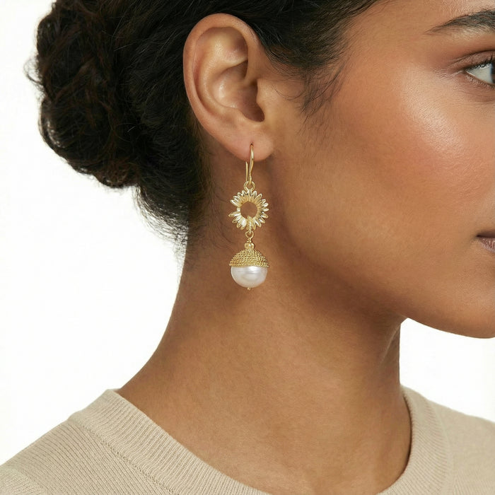 Sunburst Pearl Dangles - The GlamBox Jewels Boutique