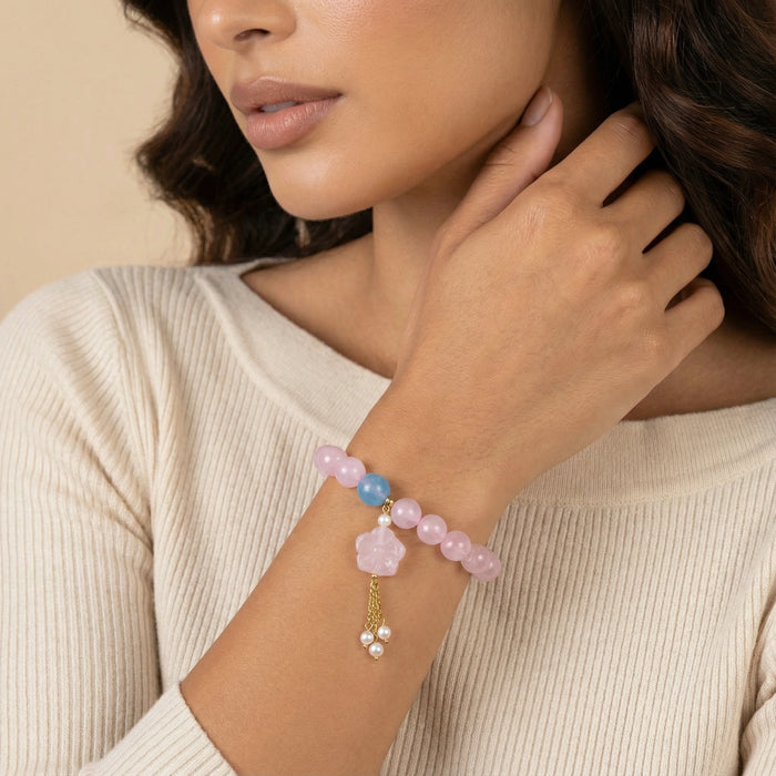 Rose Quartz Dreams Bracelet - The GlamBox Jewels Boutique