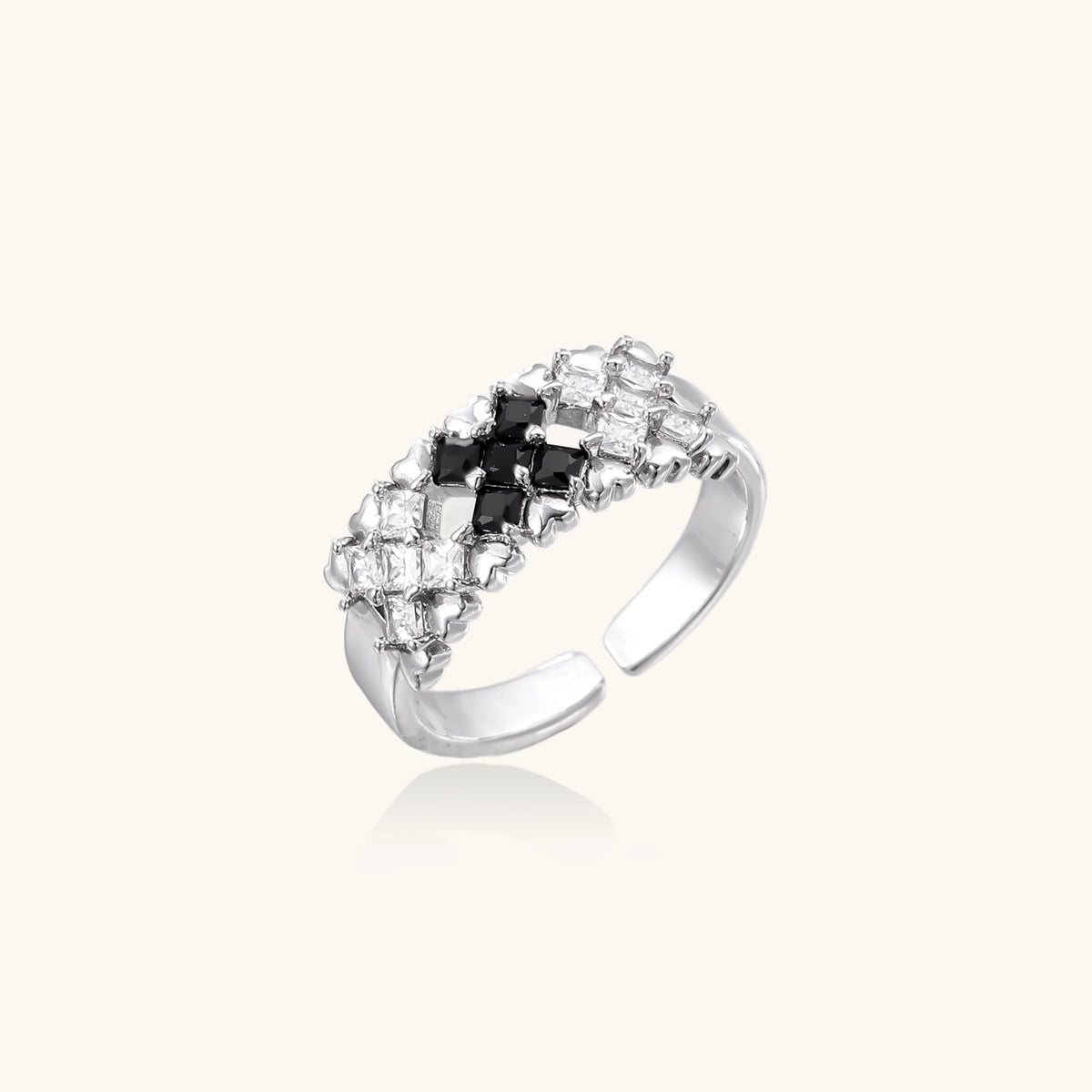 Elegant Pixel Dream Ring by The Glambox Jewels Boutique featuring a sleek, modern design with intricate pixel-inspired detailing.