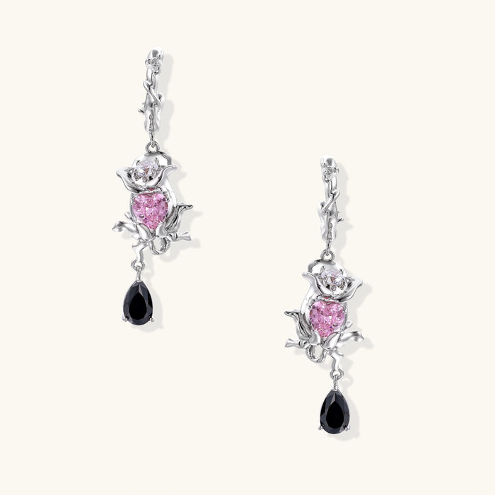Rose Crown Drop Earrings - The GlamBox Jewels Boutique