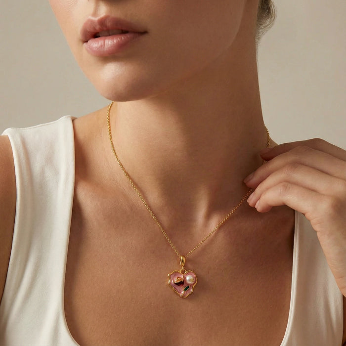 Rose Garden Heart Necklace - The GlamBox Jewels Boutique
