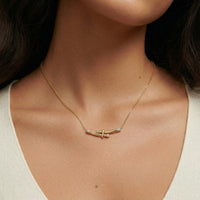Bamboo Crystal Arc Necklace - The GlamBox Jewels Boutique