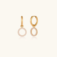 Gold Halo Circle Hoops earrings from The Glambox Jewels Boutique, featuring sleek circular hoop design with a polished finish.
