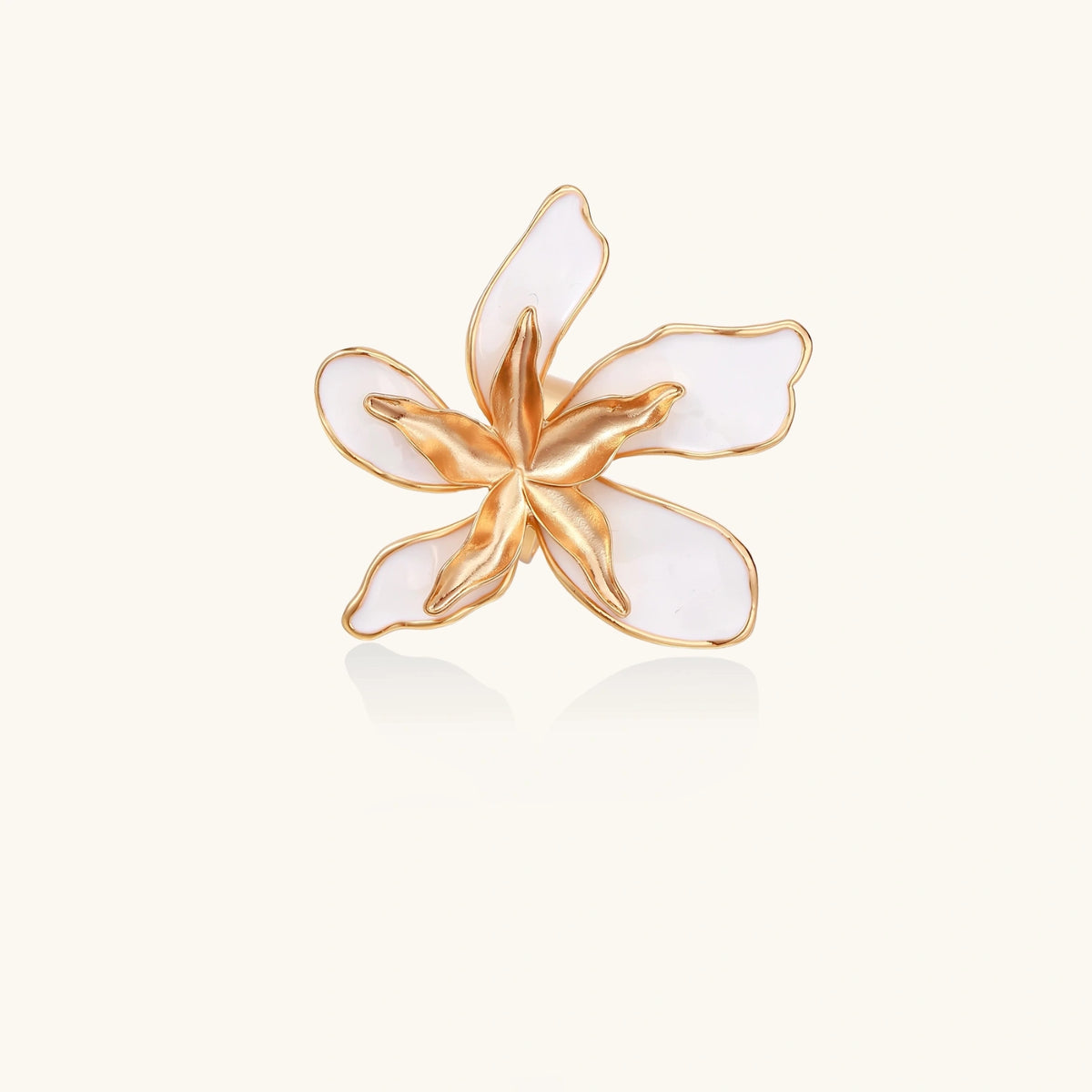 Silver Lily Bloom ring by The Glambox Jewels Boutique with delicate floral design and adjustable band.