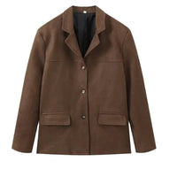 Timeless Suede Princess Jacket - Chic Mocha and Latte Retro Jacket for Women