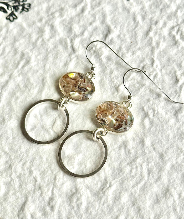 Abalone Drop Statement Earrings