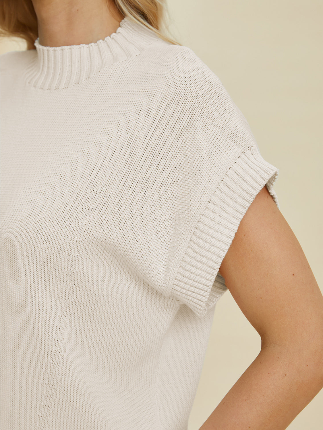 Double Take Mock Neck Short Sleeve Sweater