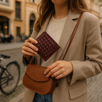 WOVEN LEATHER SMALL WALLET