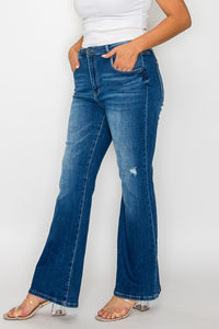 High Rise Bootcut Jeans with Pockets