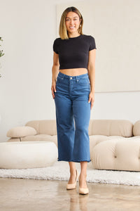 RFM Crop Chloe Tummy Control High Waist Raw Hem Jeans