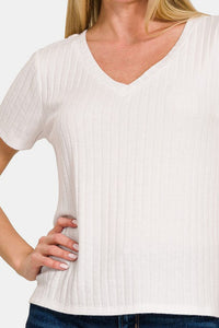 Zenana Ribbed Short Sleeve T-Shirt