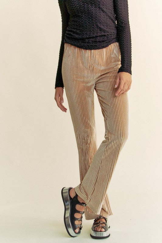 Elastic Waist Knit Flare Pants