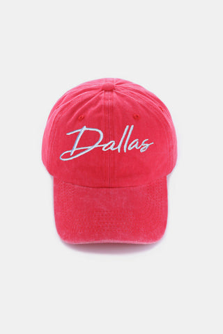 Zenana Washed Dallas Embroidered Baseball Cap