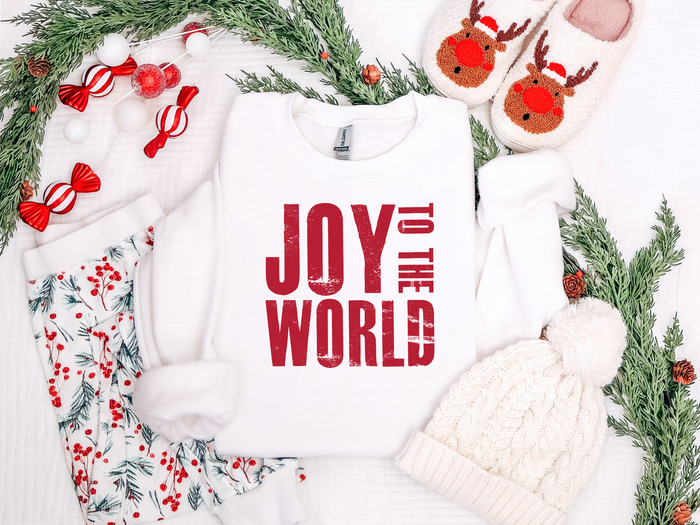 Joy to the World Red Graphic Tee or Sweatshirt