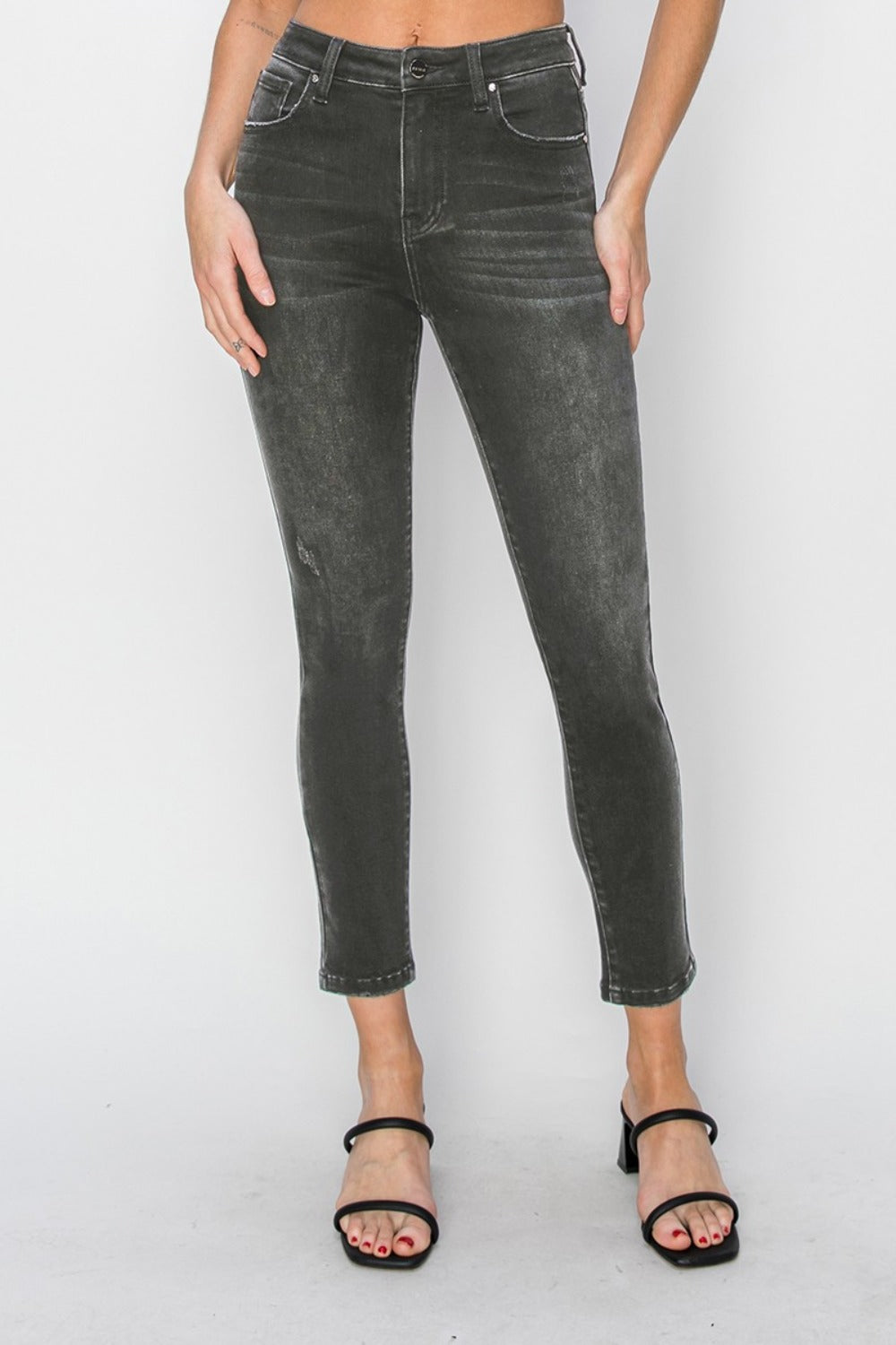 RISEN High Rise Ankle Skinny Jeans