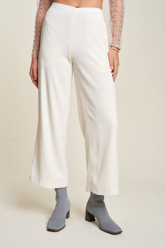 Wide Leg Mid-Rise Pants