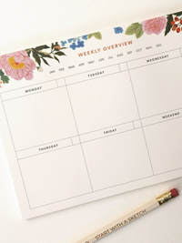 Botanical Weekly Overview Notepad