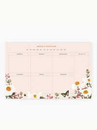 Botanical Weekly Overview Notepad