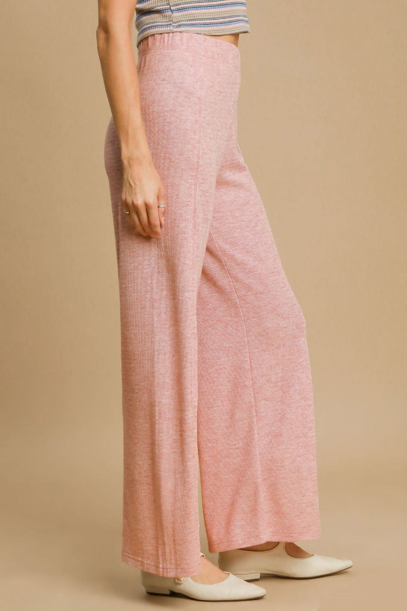 Elastic Waist Wide Leg Knit Pants