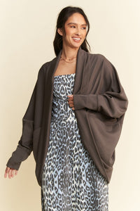 Dolman Long Sleeve Open Front Jacket