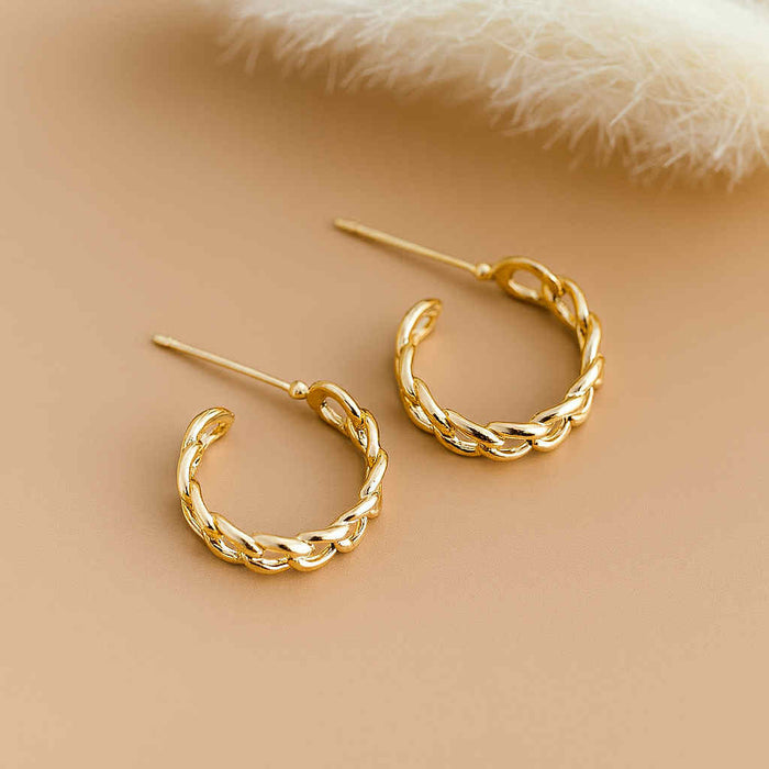 Golden Twist Hoops - The GlamBox Jewels Boutique