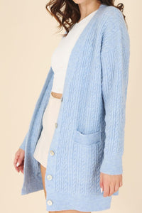 Wool Blended Cable Knit cardigan