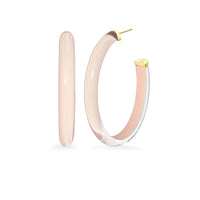 XL Oval Illusion Neutral Lucite Hoop Earrings