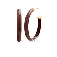 XL Oval Illusion Neutral Lucite Hoop Earrings