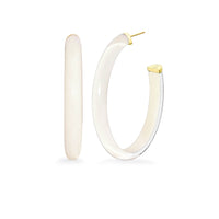XL Oval Illusion Neutral Lucite Hoop Earrings