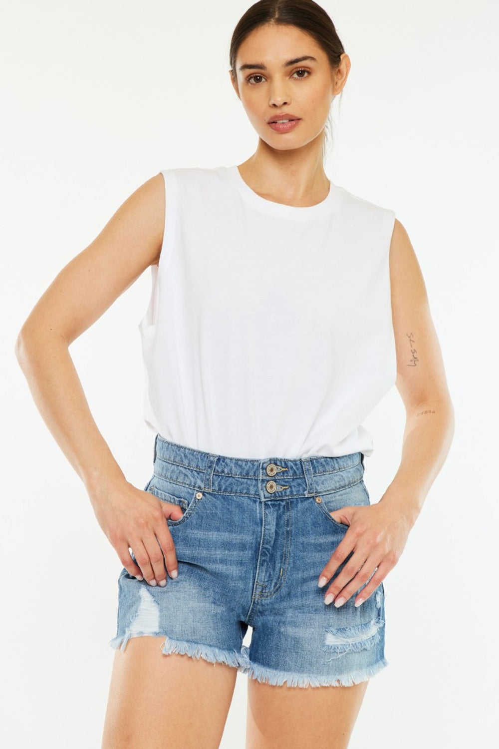 Kancan High Rise Denim Shorts