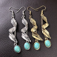 Leaf Artificial Turquoise Earrings