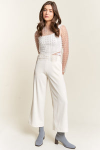 Wide Leg Mid-Rise Pants