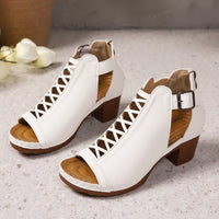 Open toe block heel sandals by Trendsi, stylish shoes with chunky heels and open toes, perfect for summer fashion.