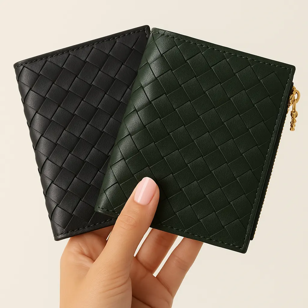 WOVEN LEATHER SMALL WALLET