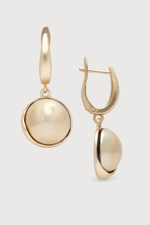 Colorful glass orb dangle earrings with vibrant hues, featuring elegant brass hooks, from SAACHI's jewelry collection.