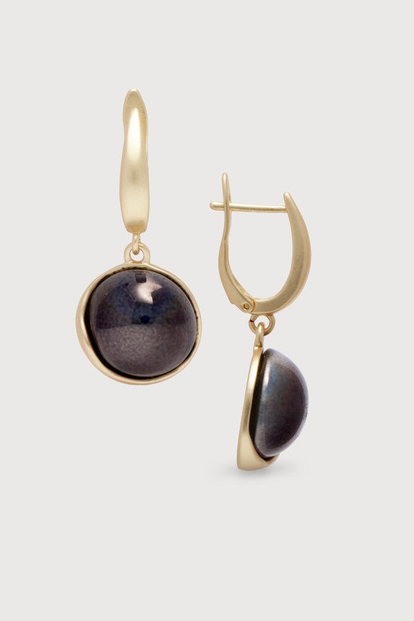 Colorful glass orb dangle earrings from SAACHI featuring vibrant, spherical glass beads and elegant dangle design.