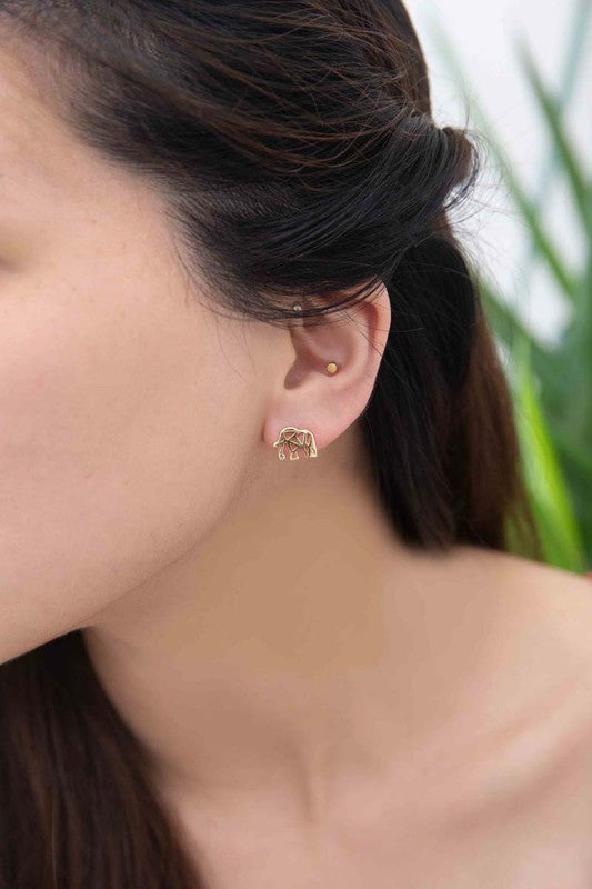 Elephant Earrings 18K Rose Gold plated & 24K Gold plated