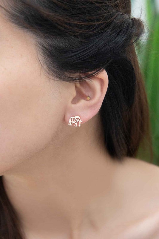 Elephant Earrings 18K Rose Gold plated & 24K Gold plated