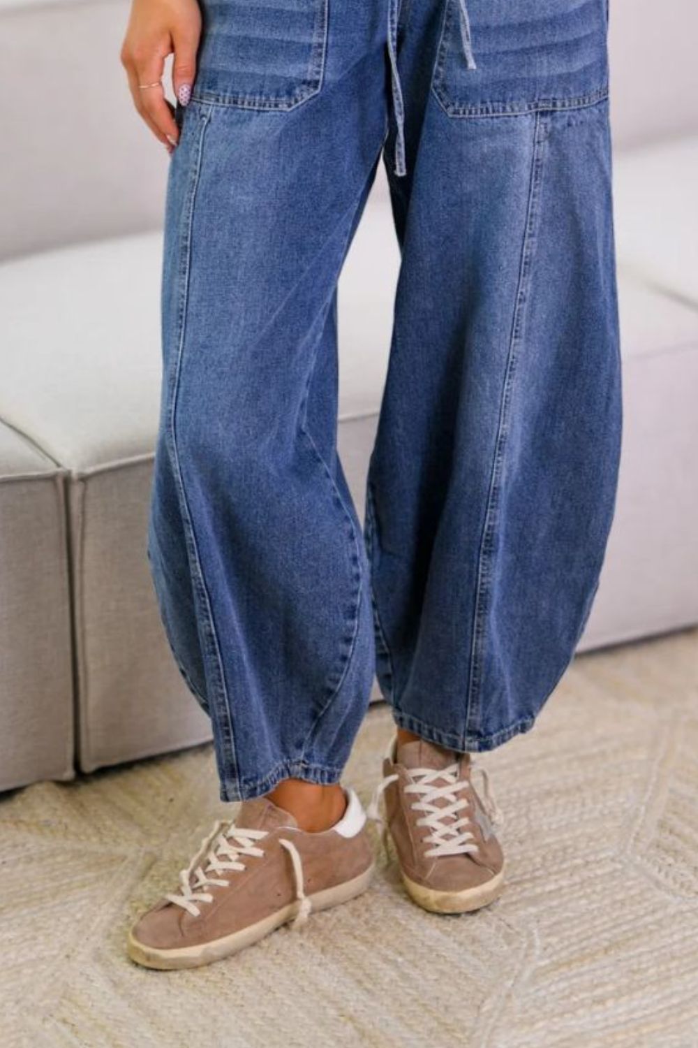 Drawstring Jeans with Pockets