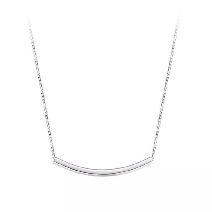 Sterling silver chain necklace from Trendsi with a sleek silhouette design, showcasing a smooth, polished finish.