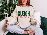 Camiseta o sudadera con gráfico verde y rojo de Sleigh All Day