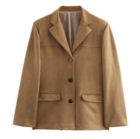 Timeless Suede Princess Jacket - Chic Mocha and Latte Retro Jacket for Women