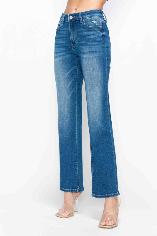 Cat's Whiskers High Rise Straight Jeans