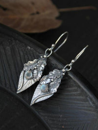 Rhinestone Leaf Shape Earrings