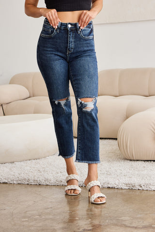 RFM Crop Dylan Tummy Control Distressed High Waist Jeans