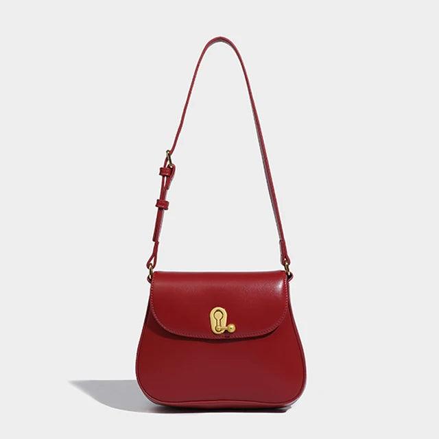 Luxury Retro Saddle Bag | Genuine Leather Brown Handbag