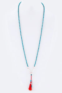 Genuine Culture Pearl Mix Beads & Tassel Neckalace